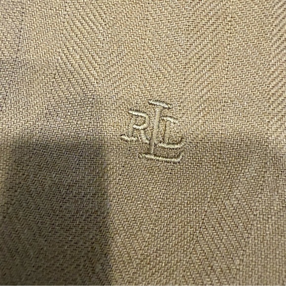 Lauren Ralph Lauren Women’s Button Up Shirt 3/4 Sleeve LINEN Khaki Sz XL - Picture 3 of 12